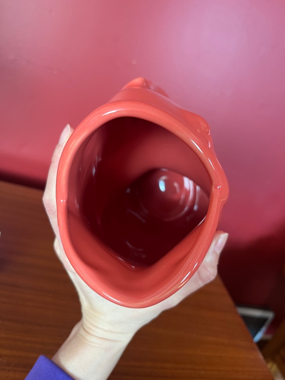 New Large Coral GurglePot Pitcher - Picture 7 of 11